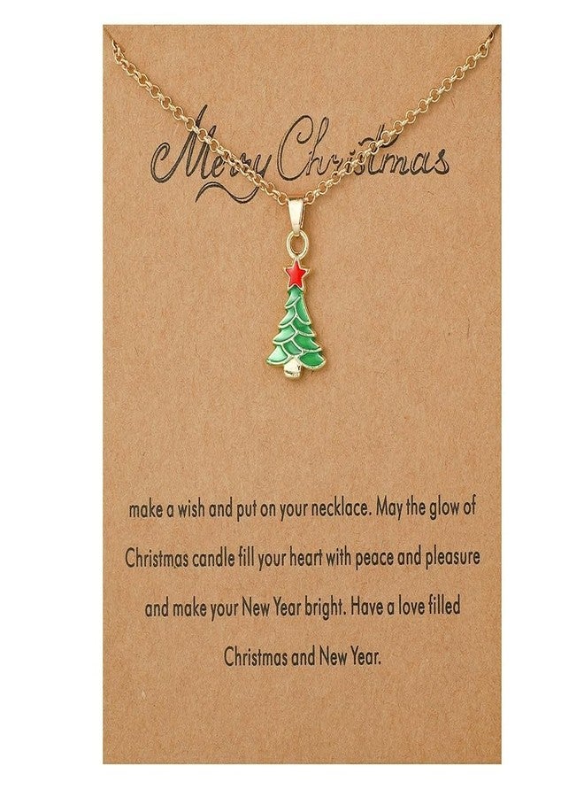 Adoshine Christmas Tree Pendant Necklace, Snowflake Santa Claus Design, Adjustable Chain, Holiday Jewelry Gift (Christmas Tree02) - Image 1